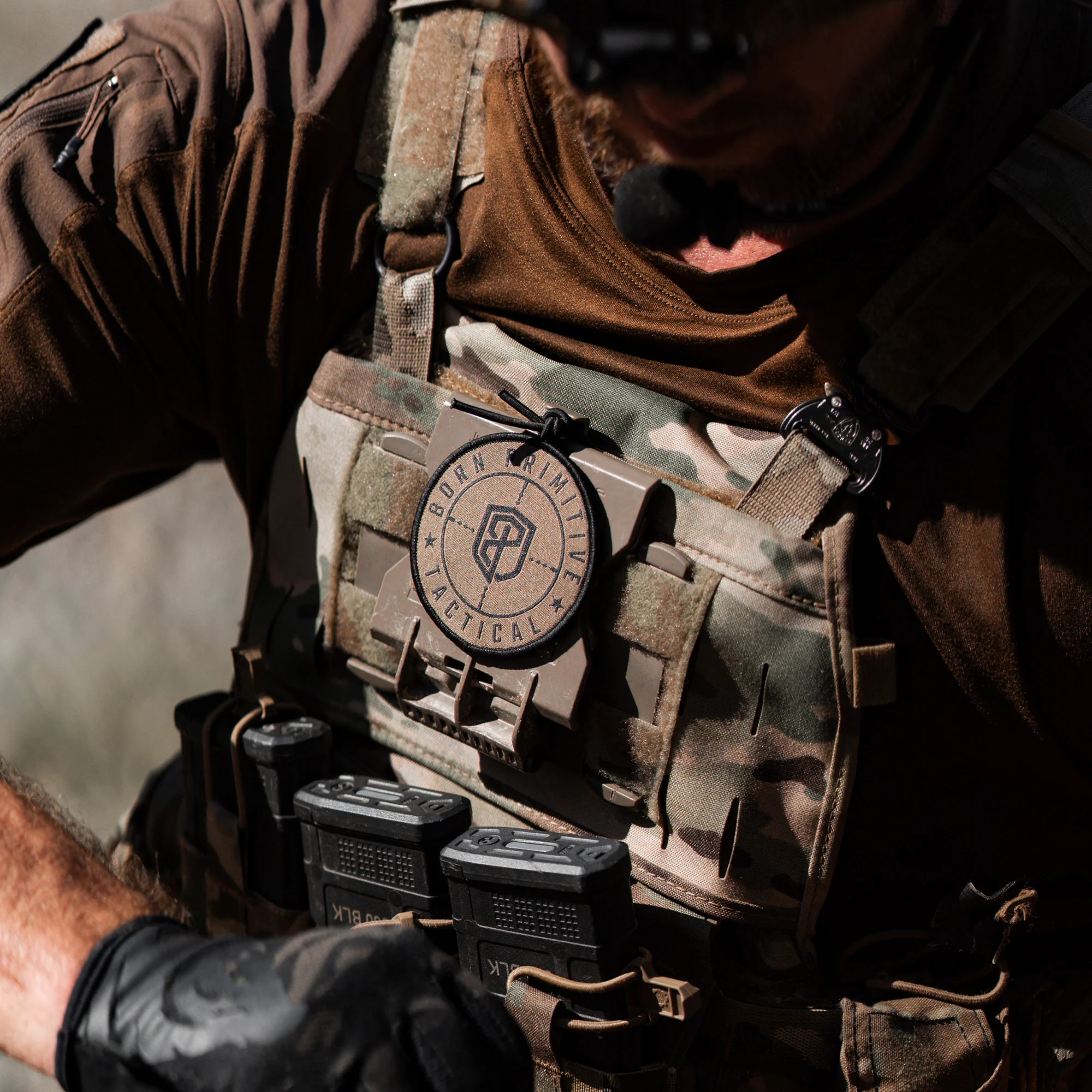 Born Primitive Tactical Velcro Patch (Coyote Brown) - Image 2