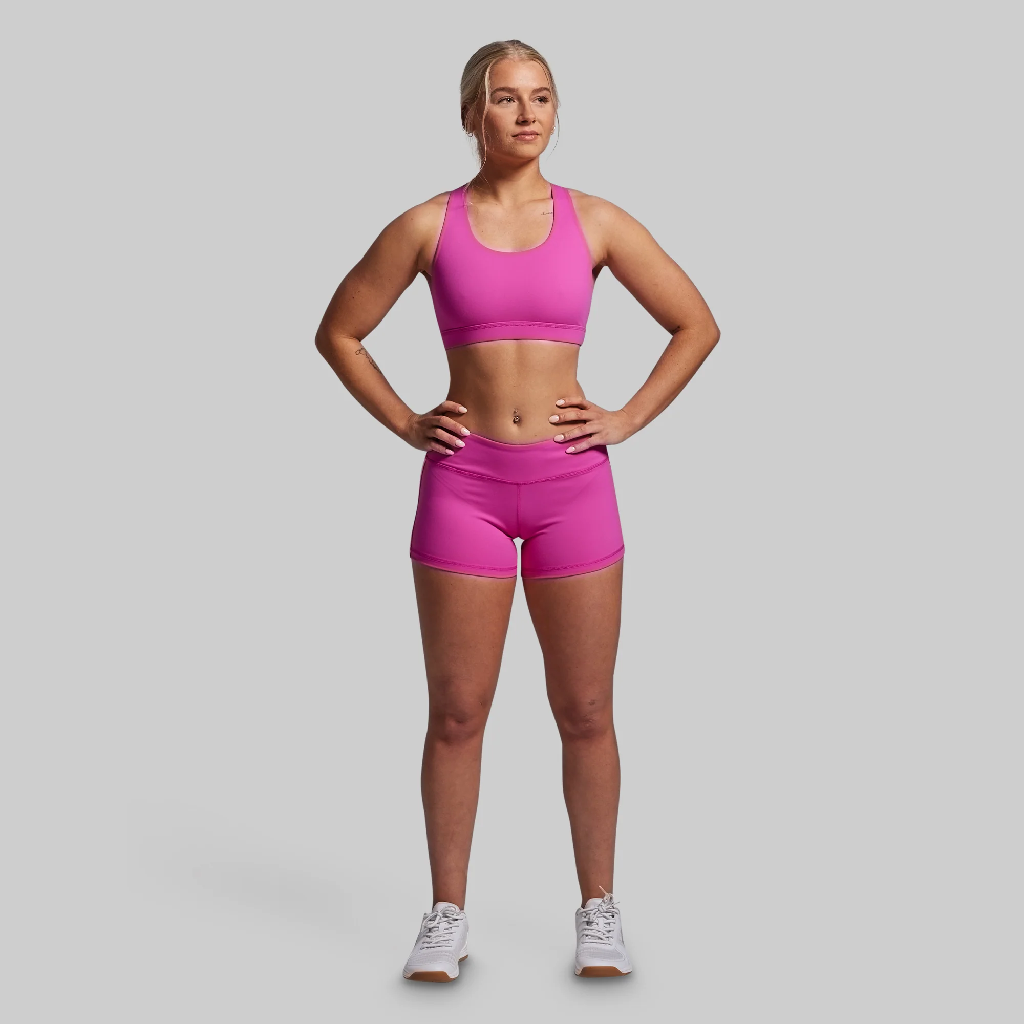 Double Take Booty Short Set (Fuchsia)