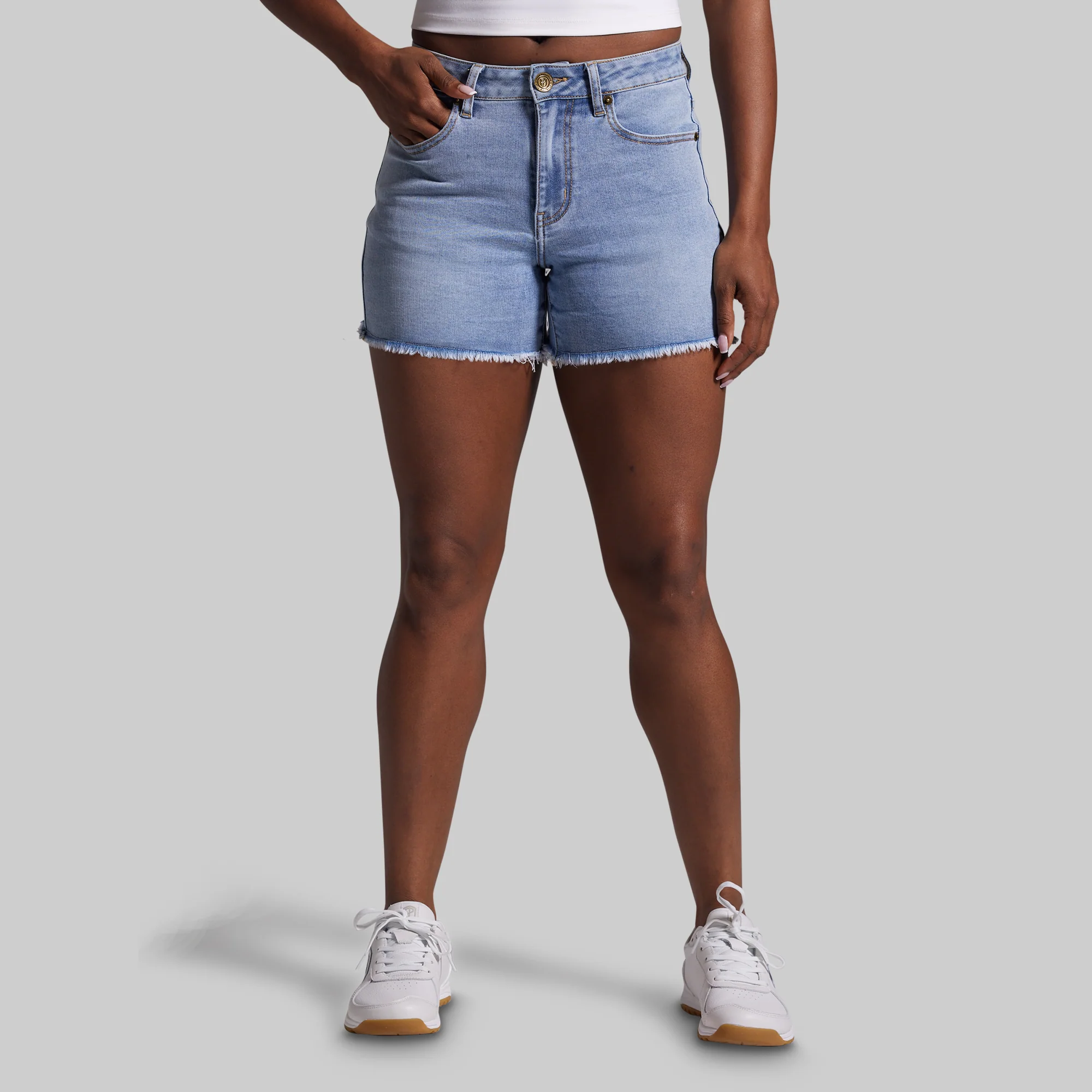 FLEX Stretchy Jean Short (Pebble Blue) - Image 5