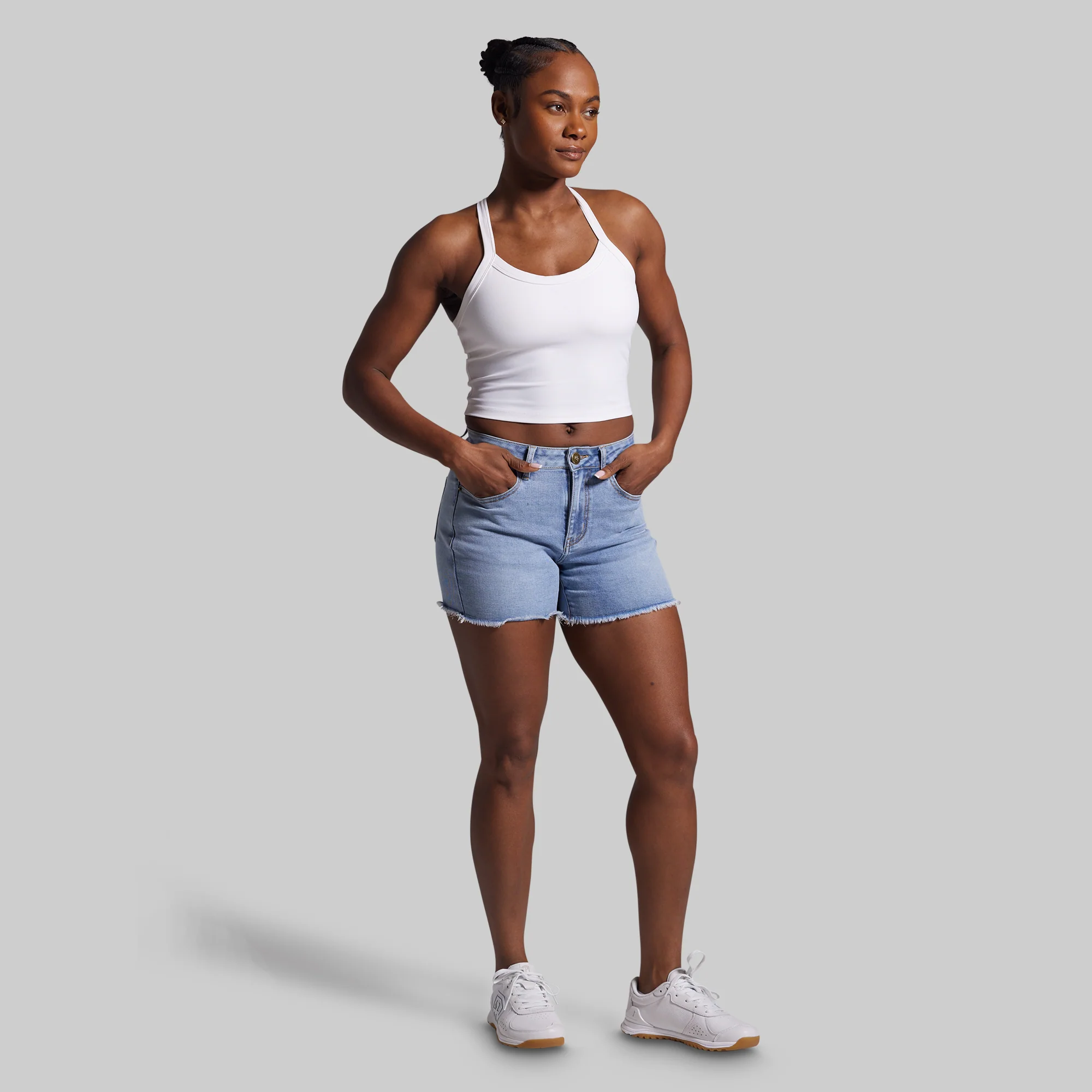 FLEX Stretchy Jean Short (Pebble Blue) - Image 6