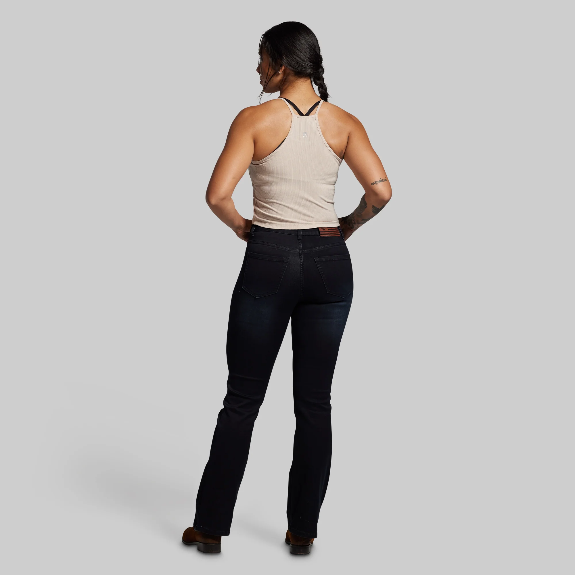 FLEX Stretchy Mid-Rise Boot Cut Jean (Black) - Image 8