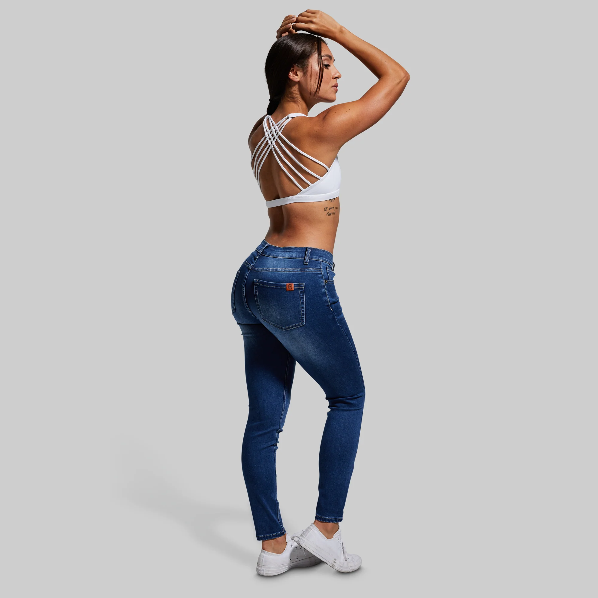 FLEX Stretchy Mid-Rise Skinny Jean (Dark Wash) - Image 6