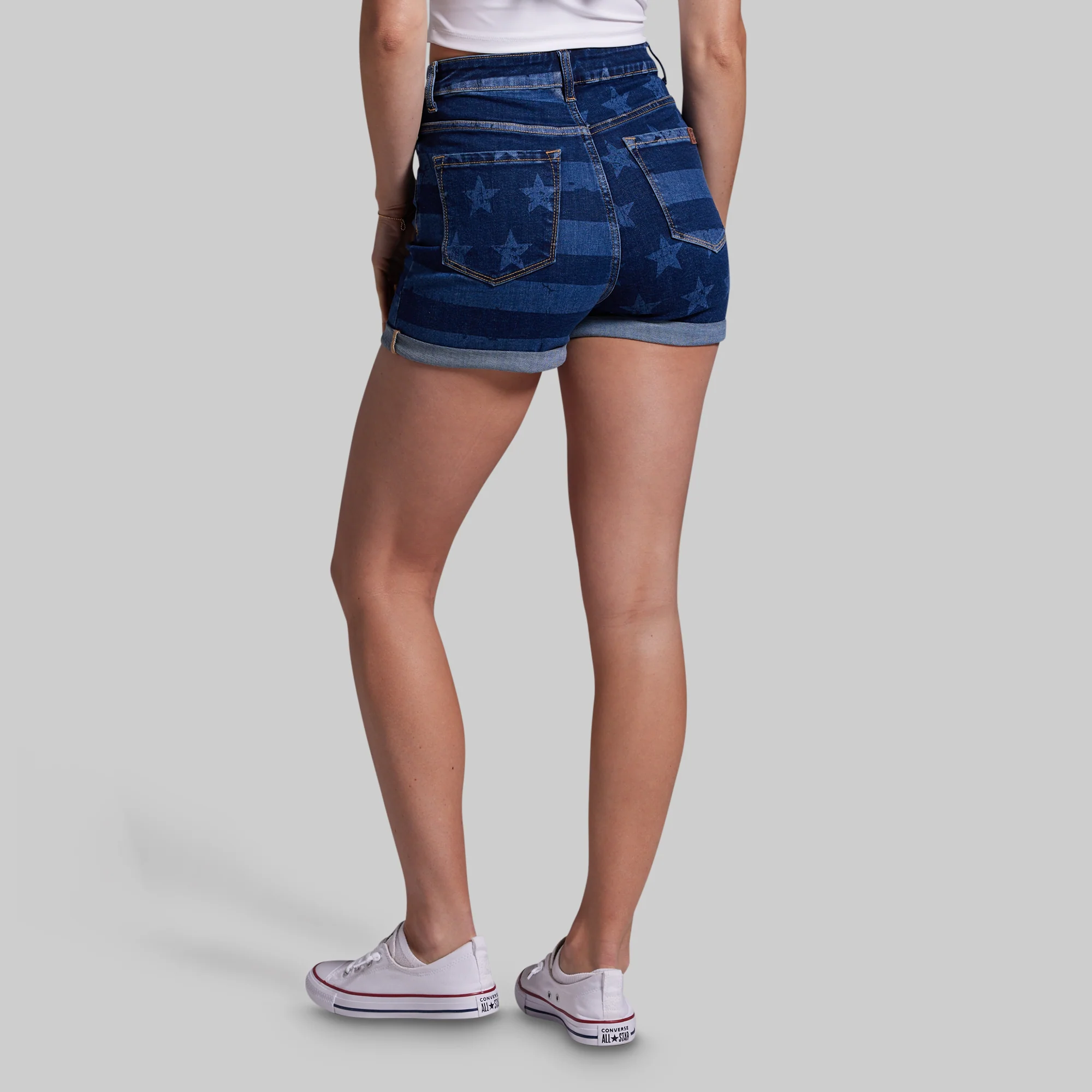FLEX Stretchy Mom Jean Short (Dark Americana) - Image 3