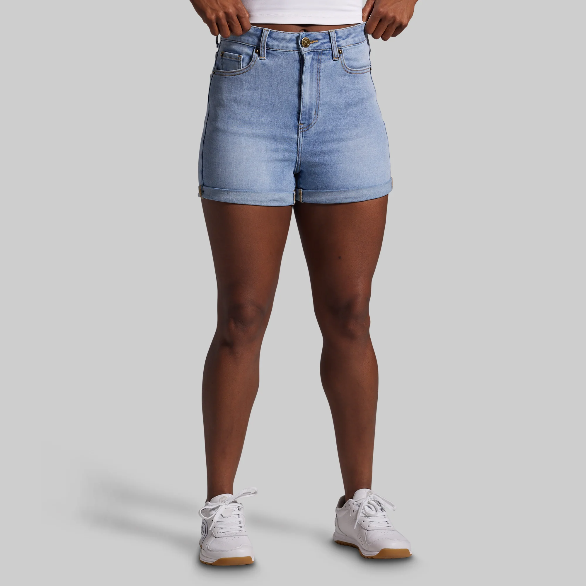 FLEX Stretchy Mom Jean Short (Pebble Blue) - Image 4