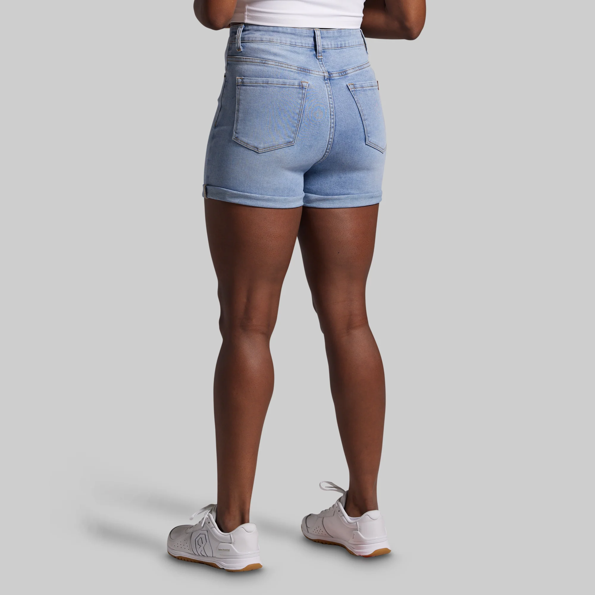 FLEX Stretchy Mom Jean Short (Pebble Blue) - Image 5