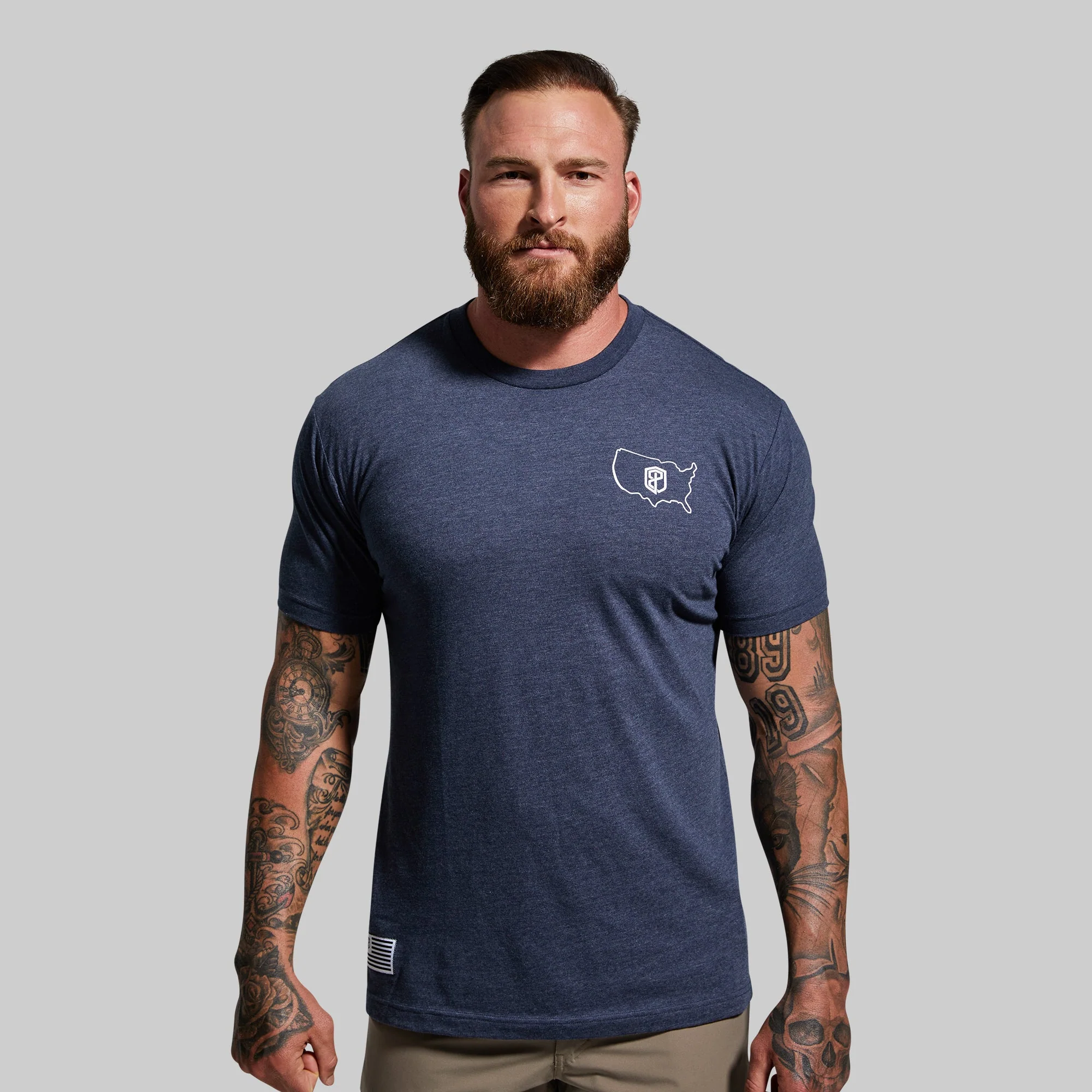 Home of the Brave Tee (Heather Navy) - Image 2