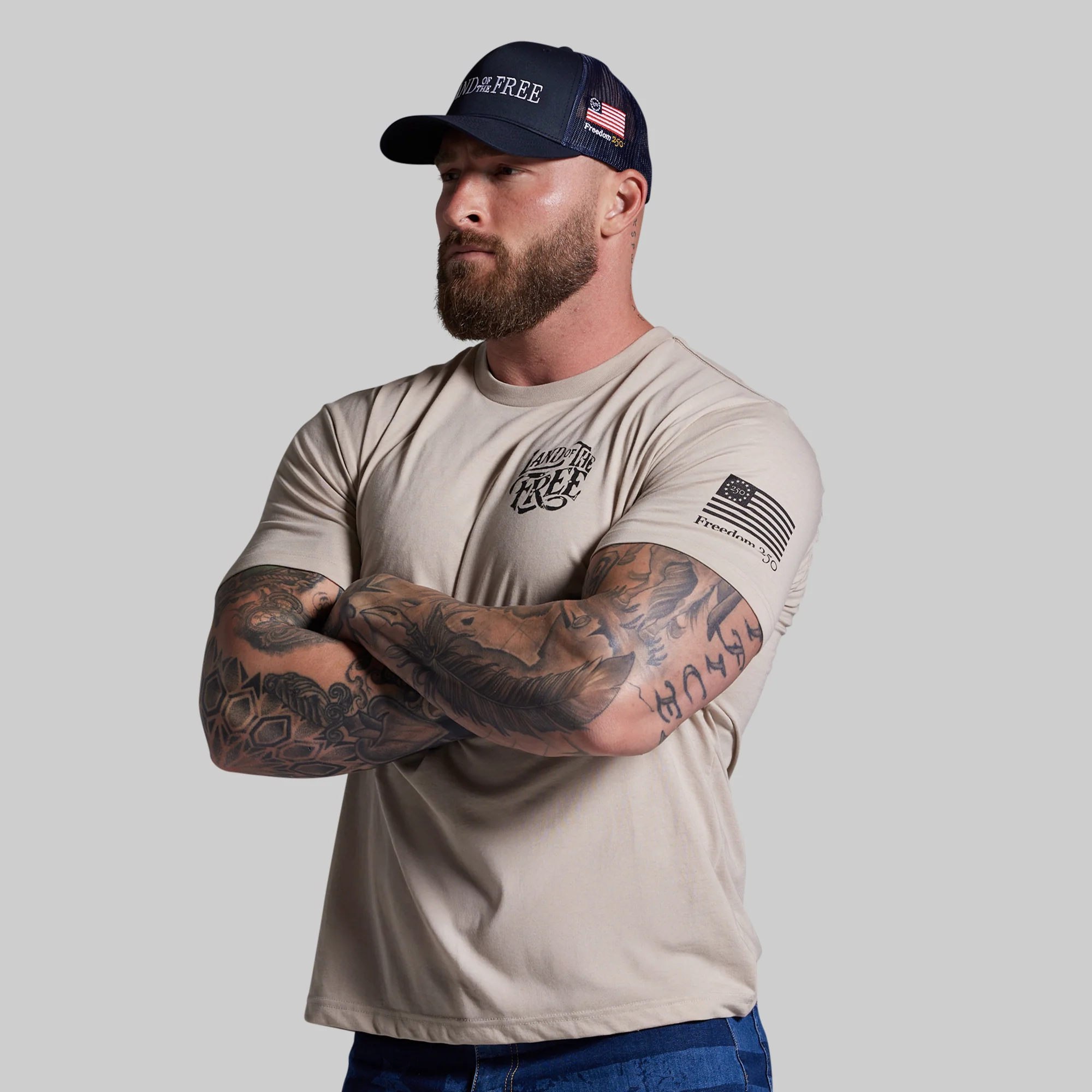 Land of the Free Trucker Hat (Navy) - Image 6
