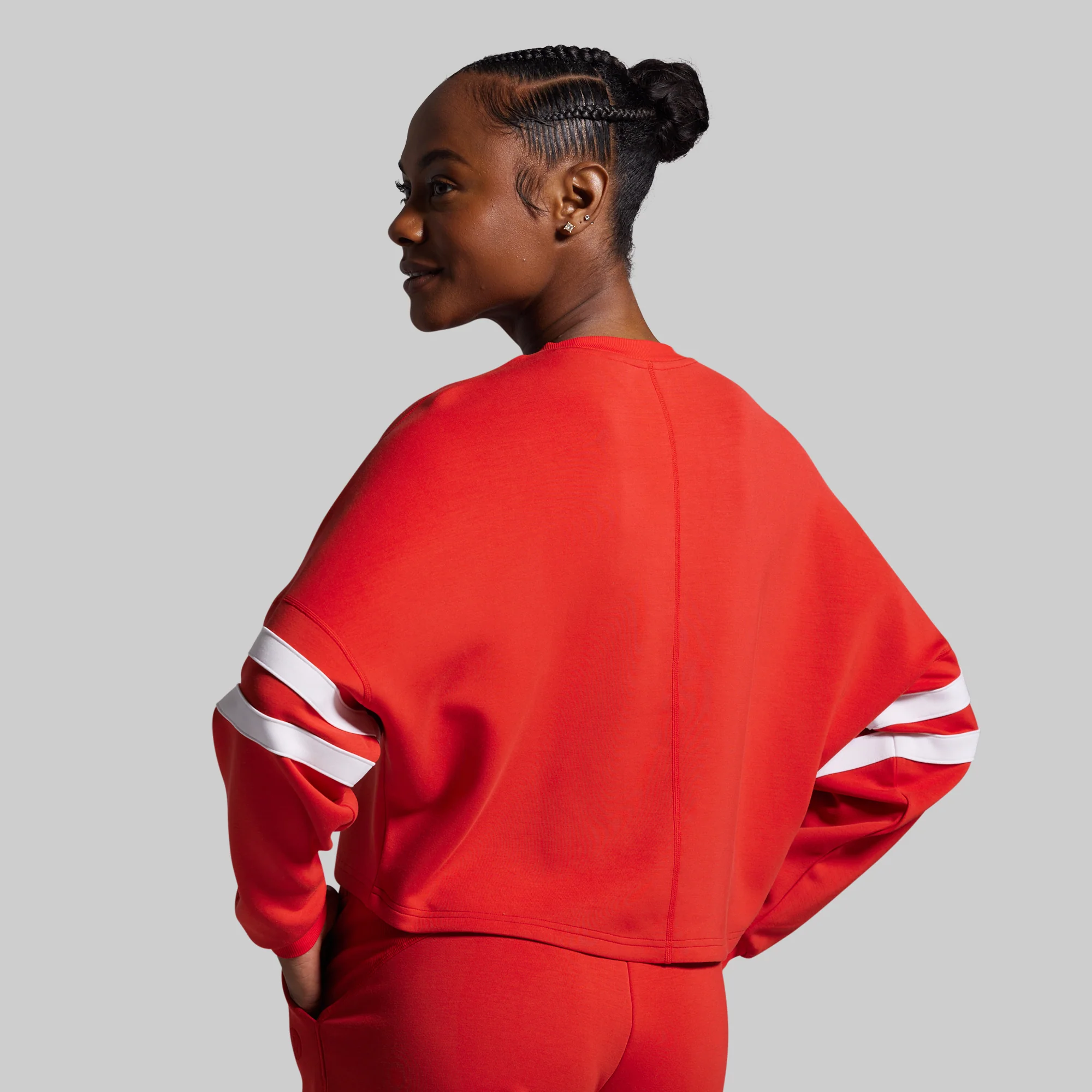 Lounge Lux Varsity Cropped Pullover (Regal) - Image 3