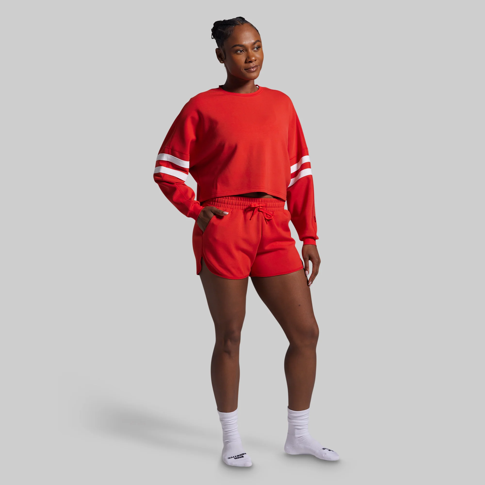 Lounge Lux Varsity Cropped Pullover (Regal) - Image 6
