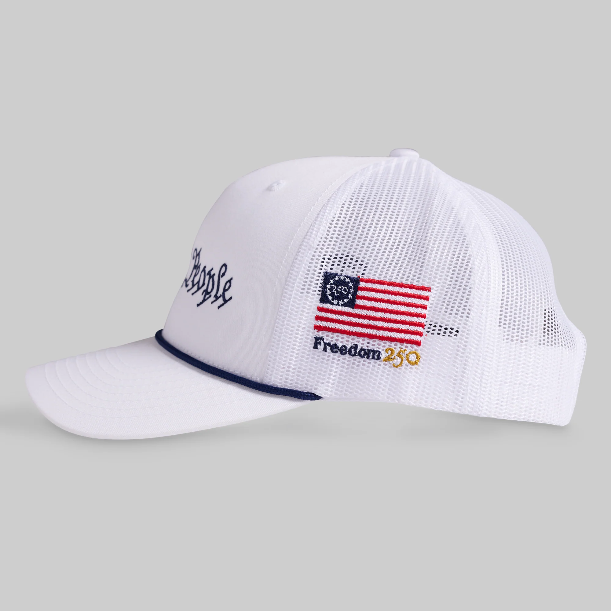 We the People Trucker Hat with Rope (White) - Image 3