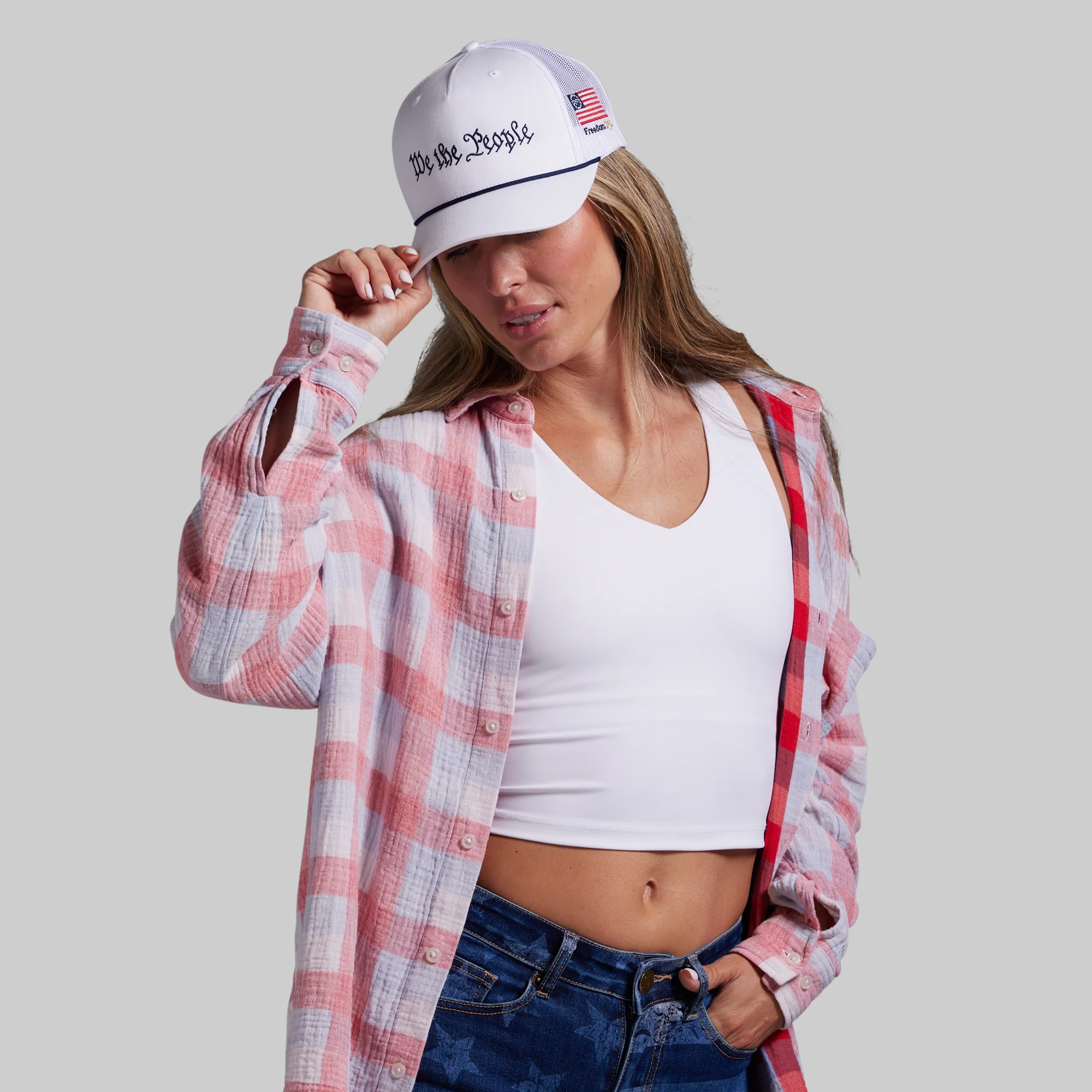We the People Trucker Hat with Rope (White) - Image 7