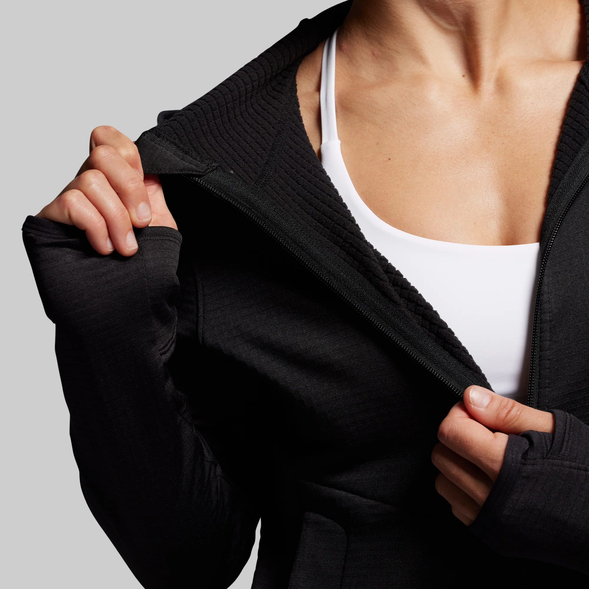 Women's Quiver Full Zip Hoodie 2.0 (Black) - Image 4