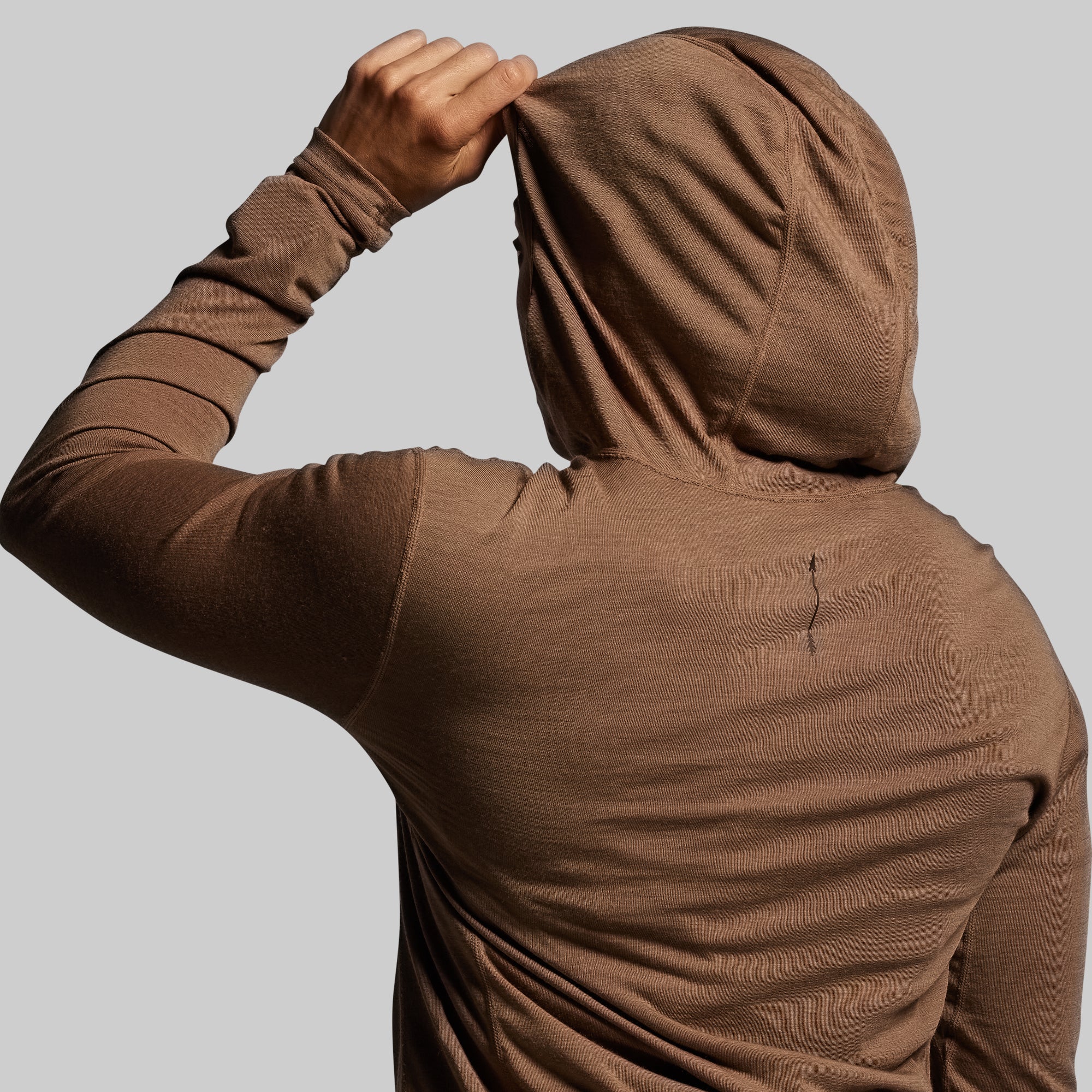 Women's Ridgeline Merino Half Zip Hoodie 165 (Coyote Brown) - Image 5
